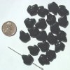 20 15x13mm Black Leaf Beads